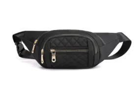 Quilted Multi Pocket Waist Belt Bag