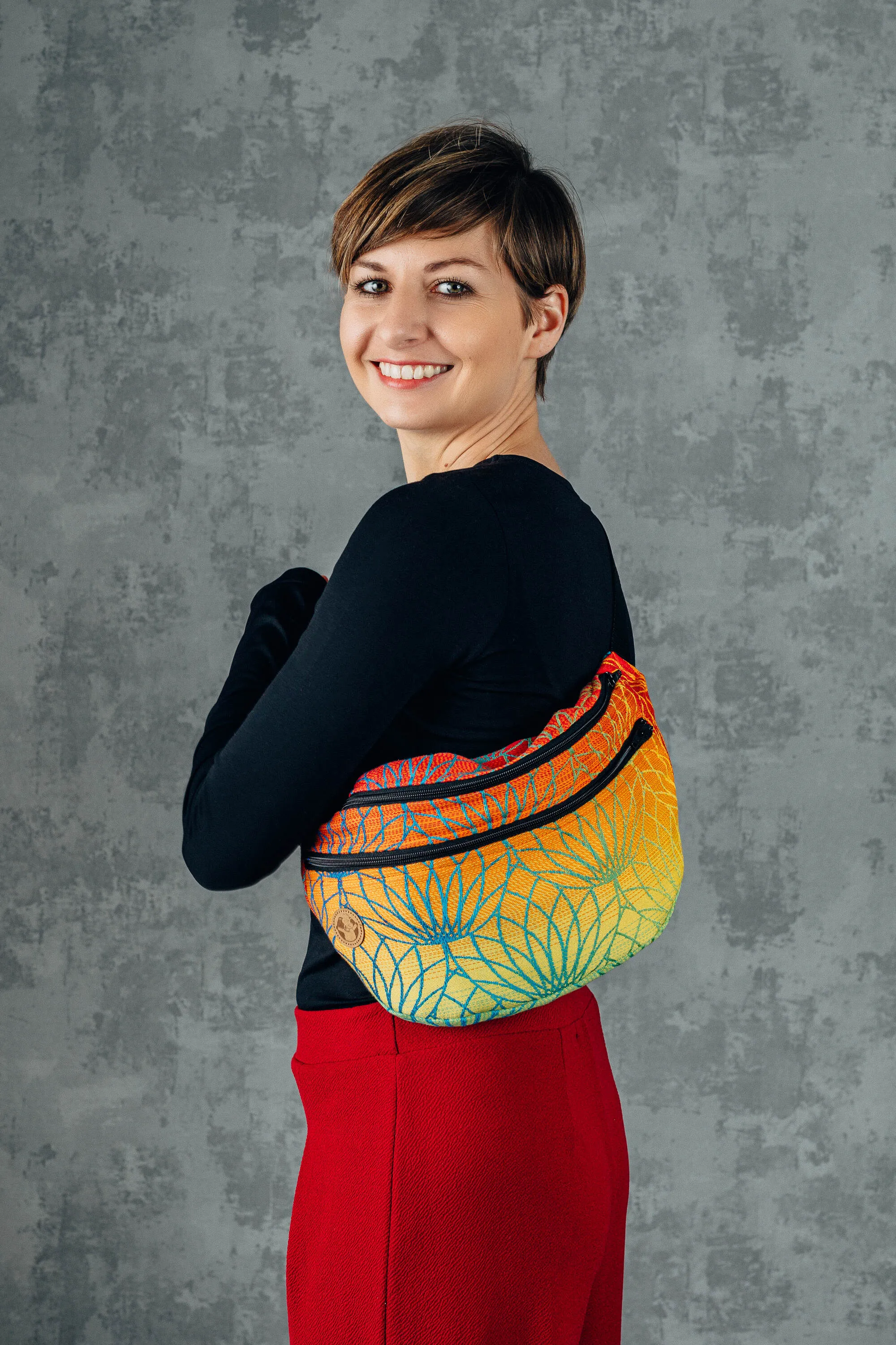 Rainbow Lotus Large Waist Bag by LennyLamb