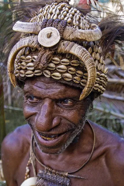 Rare Body Art : Dani Big Man Pectoral Trophy, Bride Price, Currency, Feud Payment Collectible: Ammonite, Cassowary, Seed beads, Bark Twine, Hand Carved Ancestor Face etc… late 1900’s. Museum Quality, Baliem Valley, Irian Jaya, New Guinea.