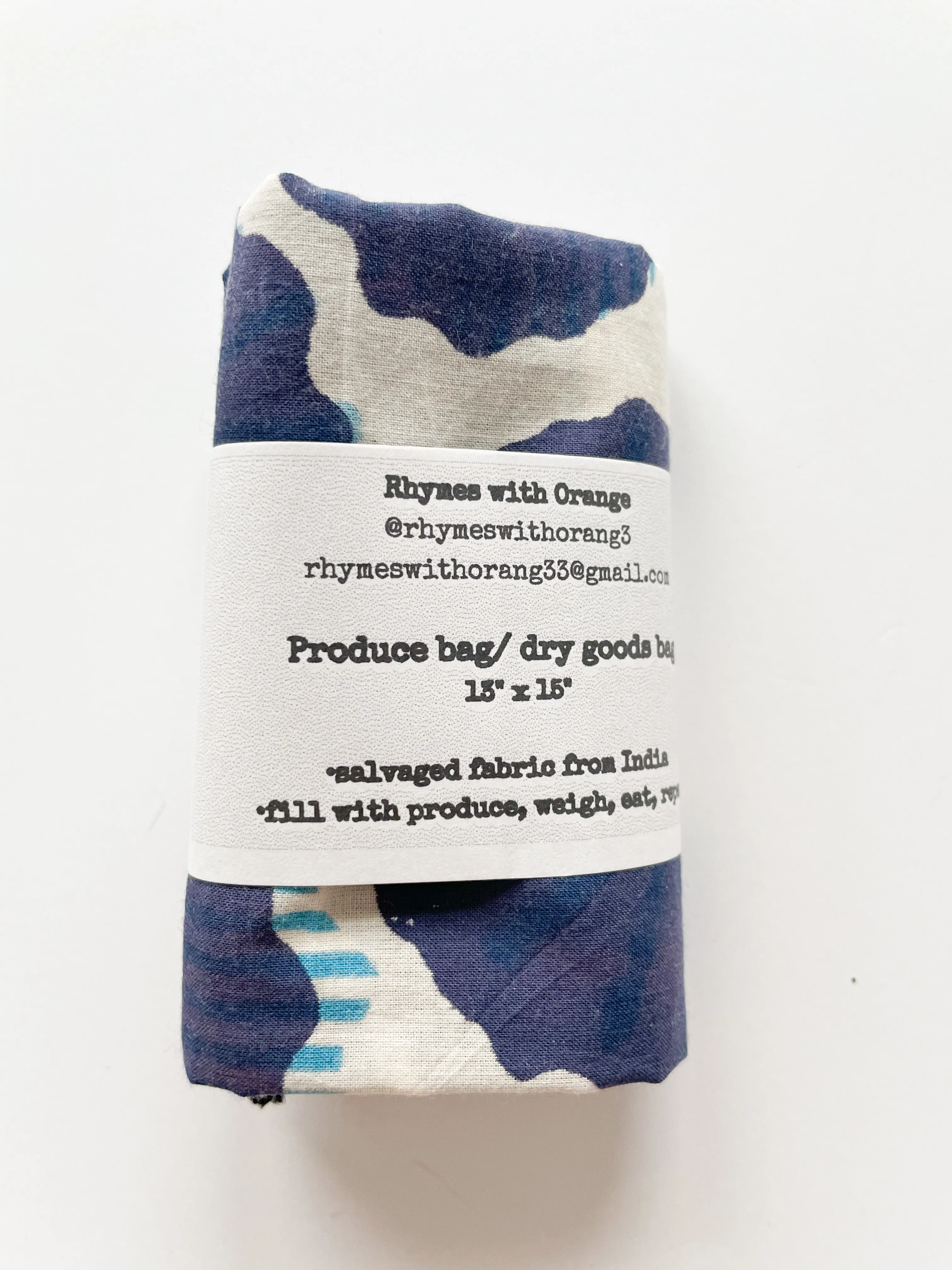 Reusable Zero Waste Organic Cotton Produce   Dry Goods Bags -13" x 15"