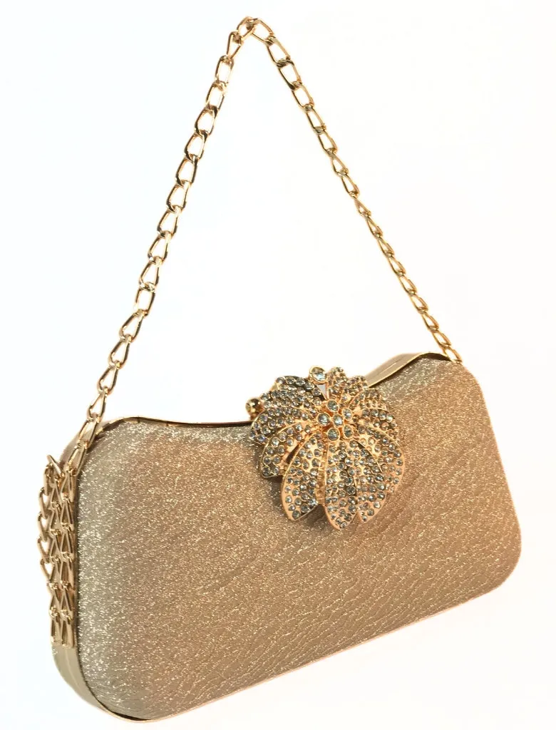 Rhinestone flower clutch