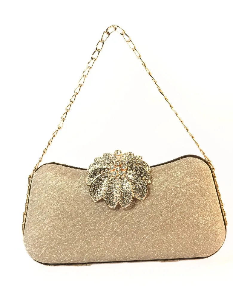 Rhinestone flower clutch