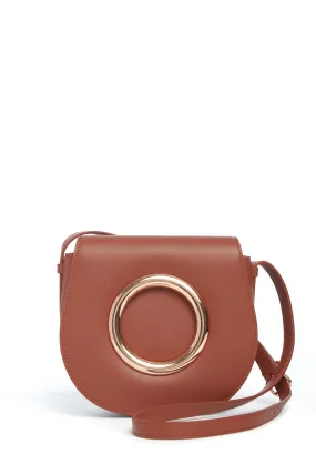 Ring Crossbody Bag in Cognac Leather