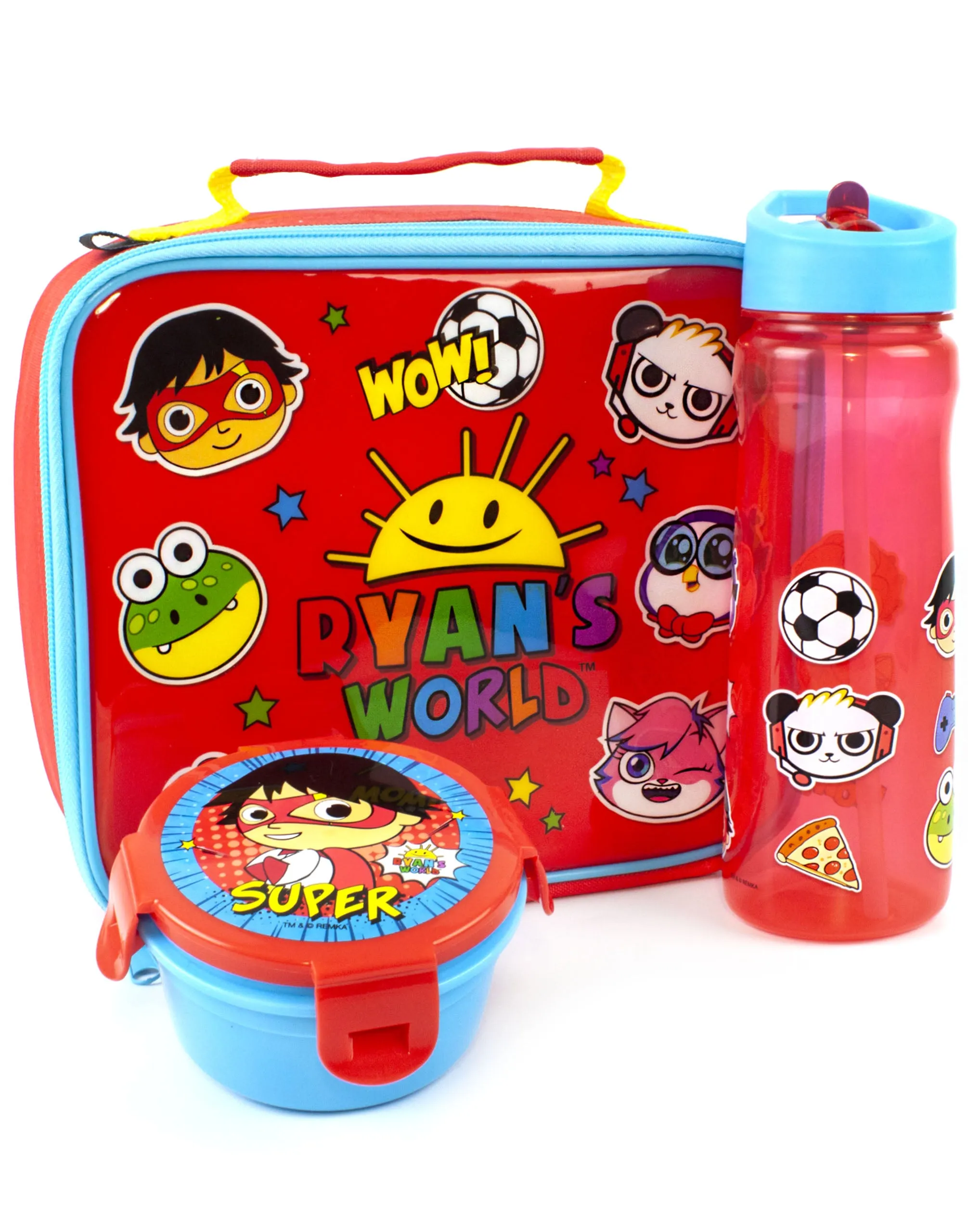 Ryans World Boys Red Lunch Bag Bottle and Snack Pot