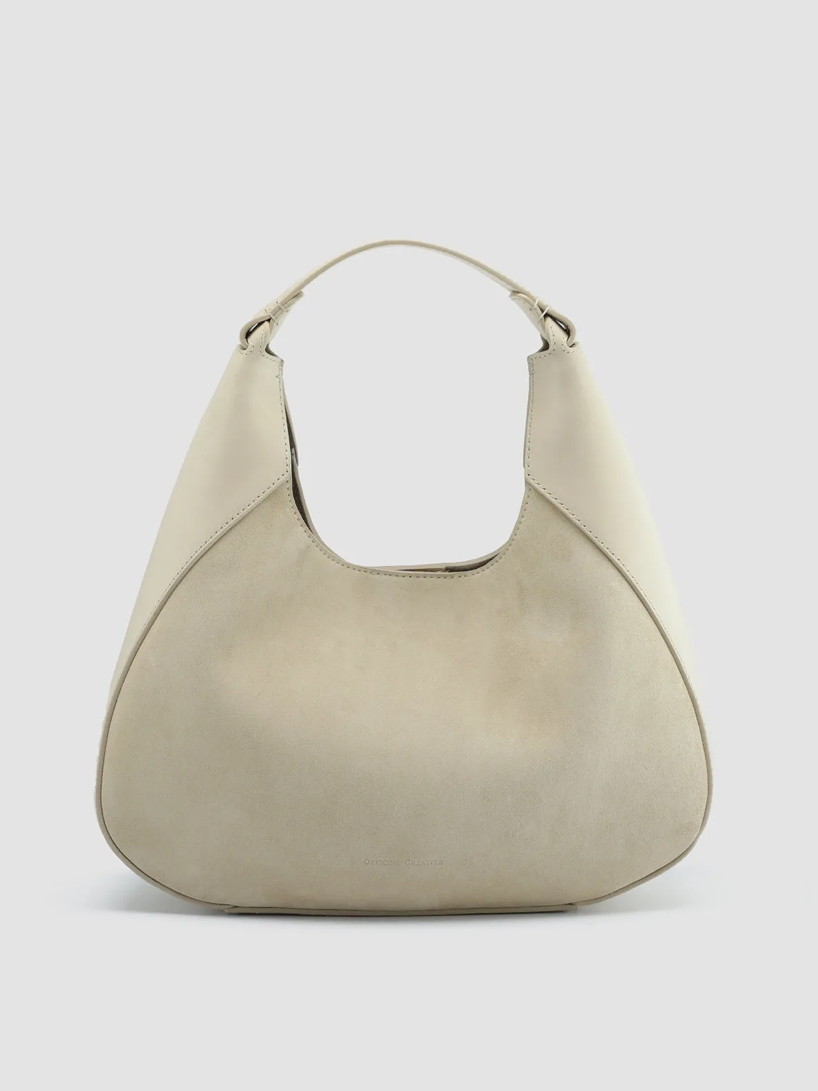 SADDLE 014 - Ivory Leather and Suede Handle Bag