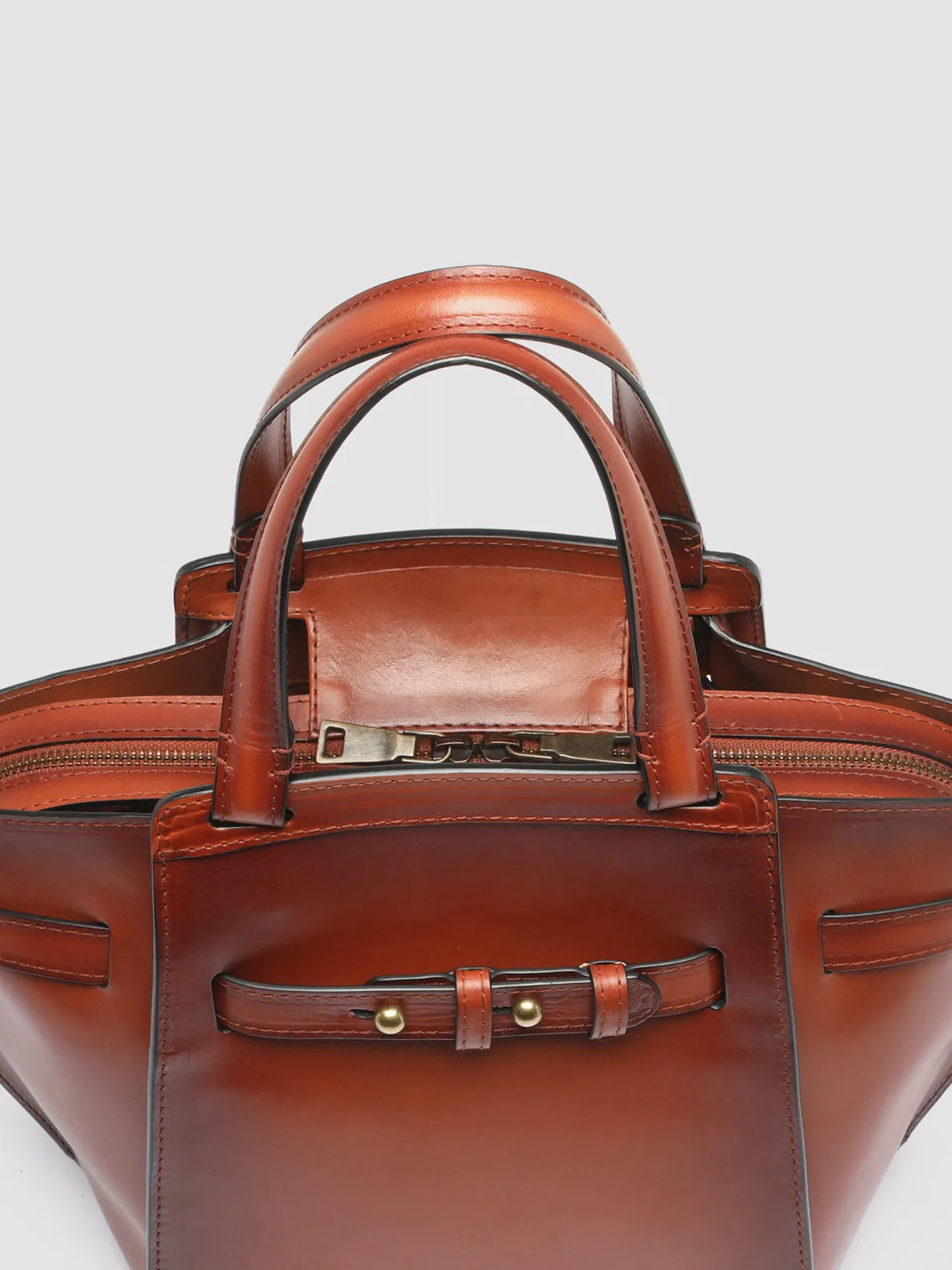 SADDLE 07 - Brown Leather Tote Bag