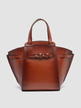 SADDLE 07 - Brown Leather Tote Bag