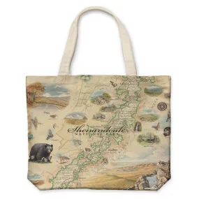 Shenandoah Map Canvas Tote Bag