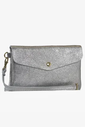 Silver Envelope Clutch Bag