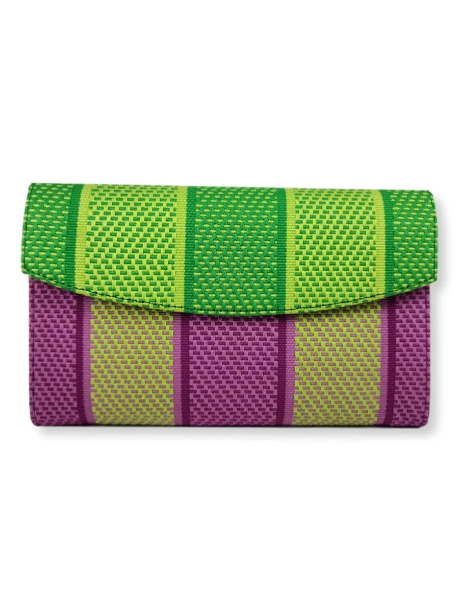 Small Classic Clutch - Orchid Stripes 4