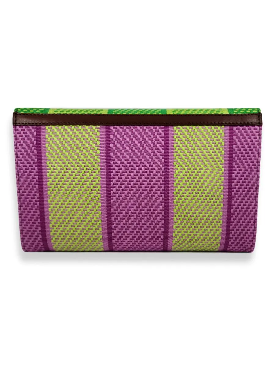 Small Classic Clutch - Orchid Stripes 4