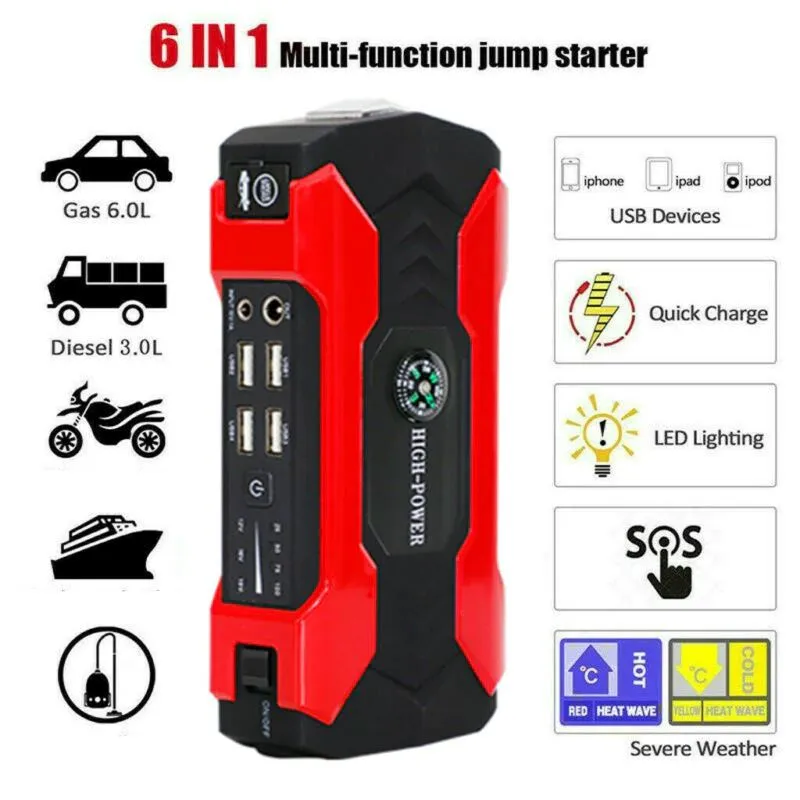 SMAXPro™ Car Jump Starter: 99800mAh Power Bank, Booster, Battery Charger