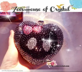 Stylish Bling and Sparkly Crystal Clutch with Jack Skellington- Bridal / Bridesmaid / Wedding Clutch