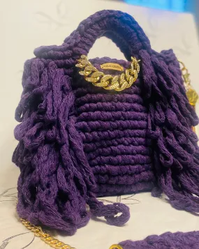 Sweetdrop MIDI tote, Queen Purple  Kreations by V Luxury Crochet Handbag