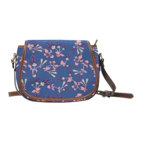 Swift Floral Peach Blue Saddle Bag/Large