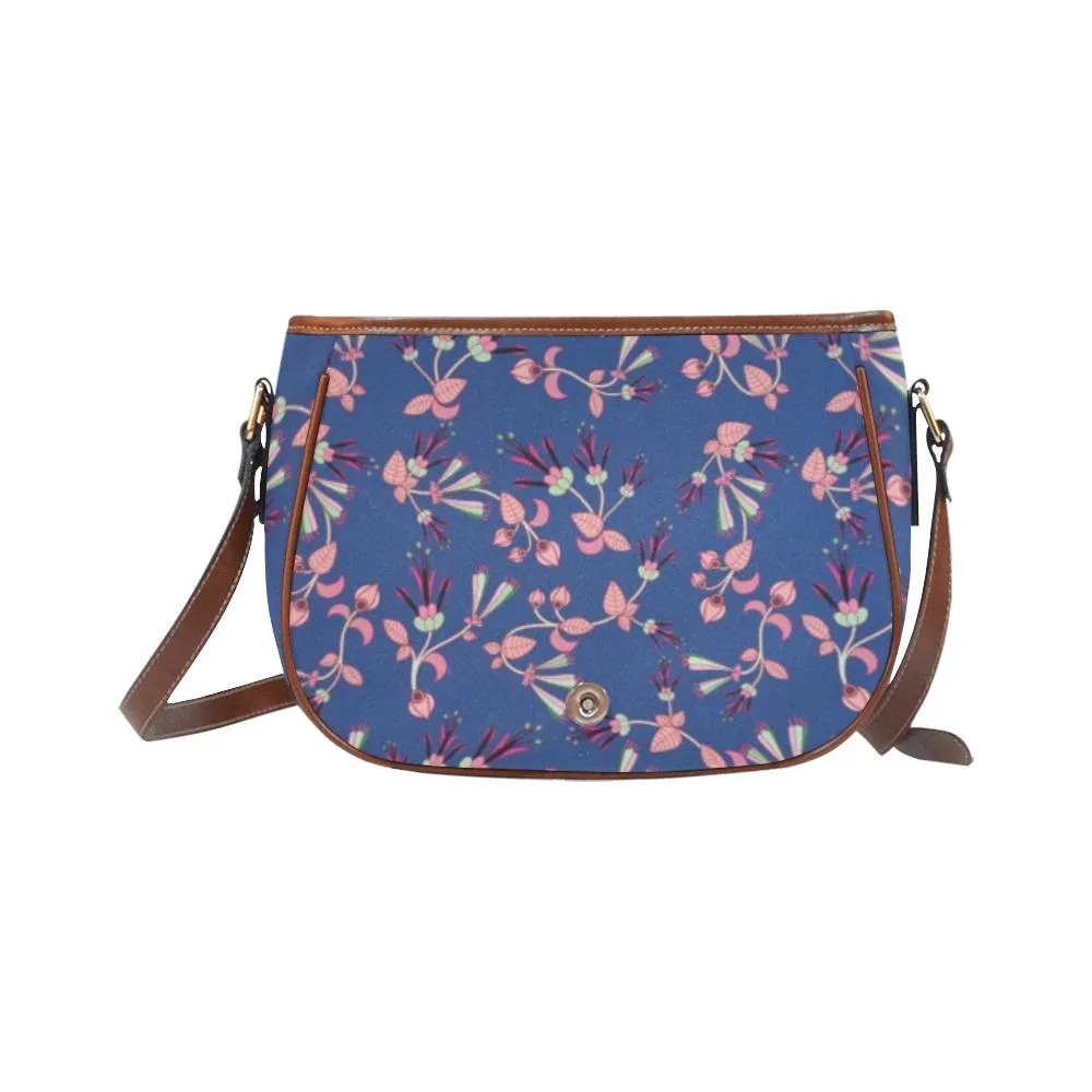 Swift Floral Peach Blue Saddle Bag/Large