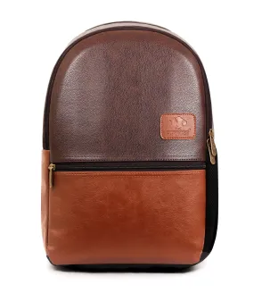 THE CLOWNFISH Agile Unisex 25 Liter Vegan Leather Casual Standard Backpack (Umber Brown)