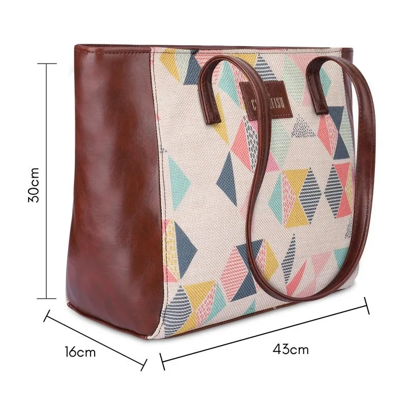 THE CLOWNFISH Combo of Valentine Series Printed Handicraft Fabric & Faux Leather Handbag for Women/College Girls & Charisma Collection Womens Wallet Clutch (Multicolour-Geometric Design)