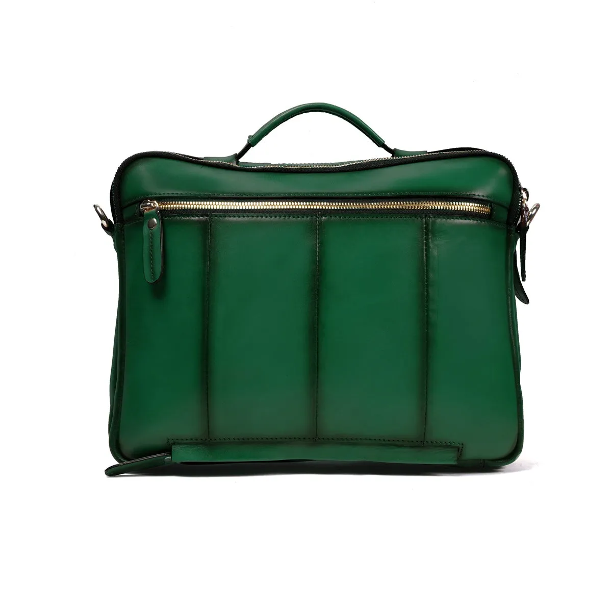 The Modern Quick Green Office Briefcase With Extra Compartment By Brune & Bareskin