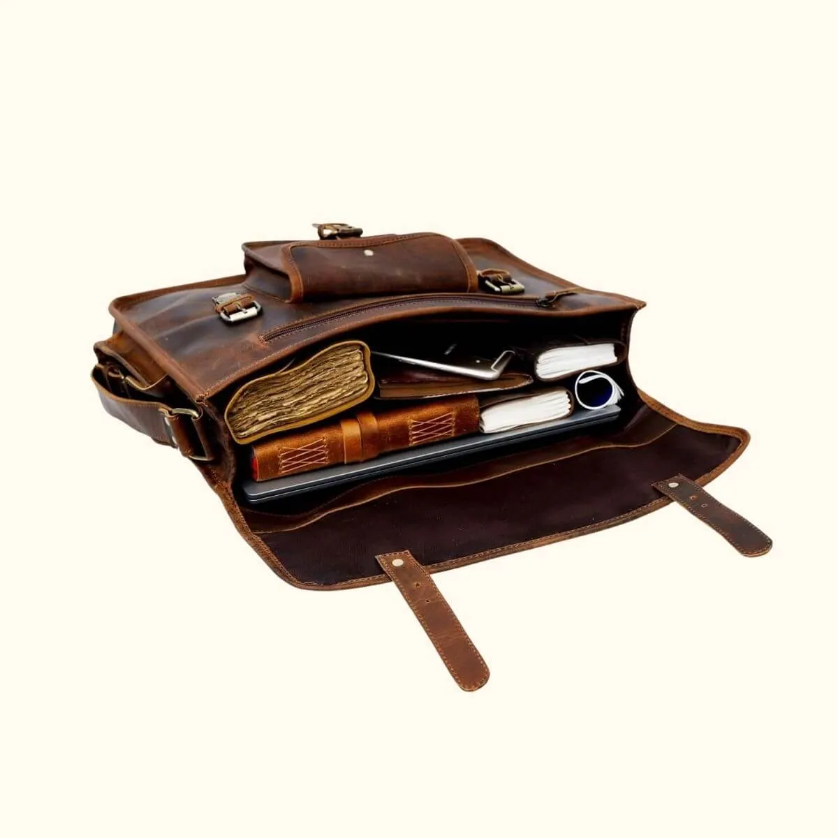 The Wild Horizon – Full-Grain Leather Briefcase