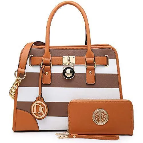 Two-Tone Handbag with Matching Wallet