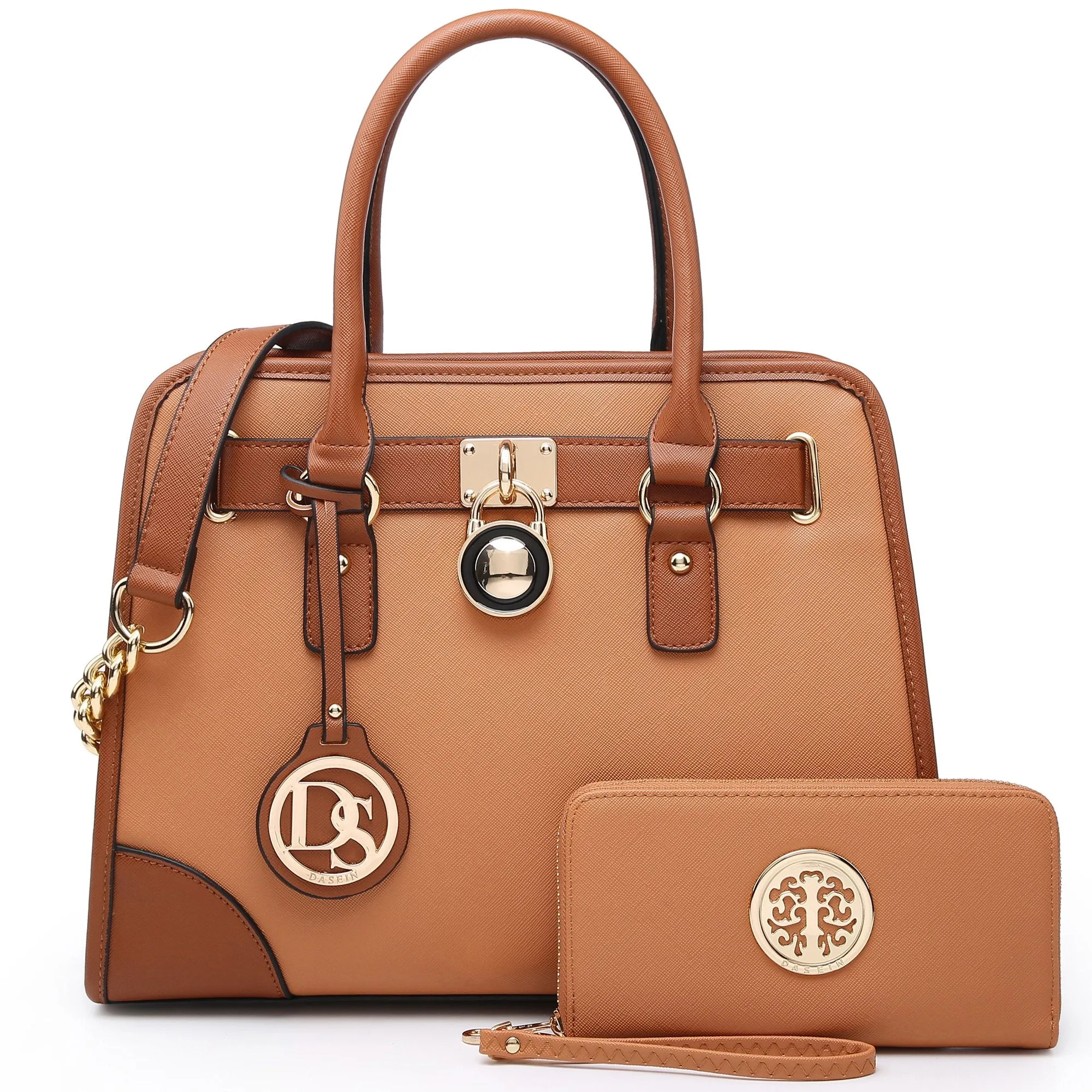 Two-Tone Handbag with Matching Wallet