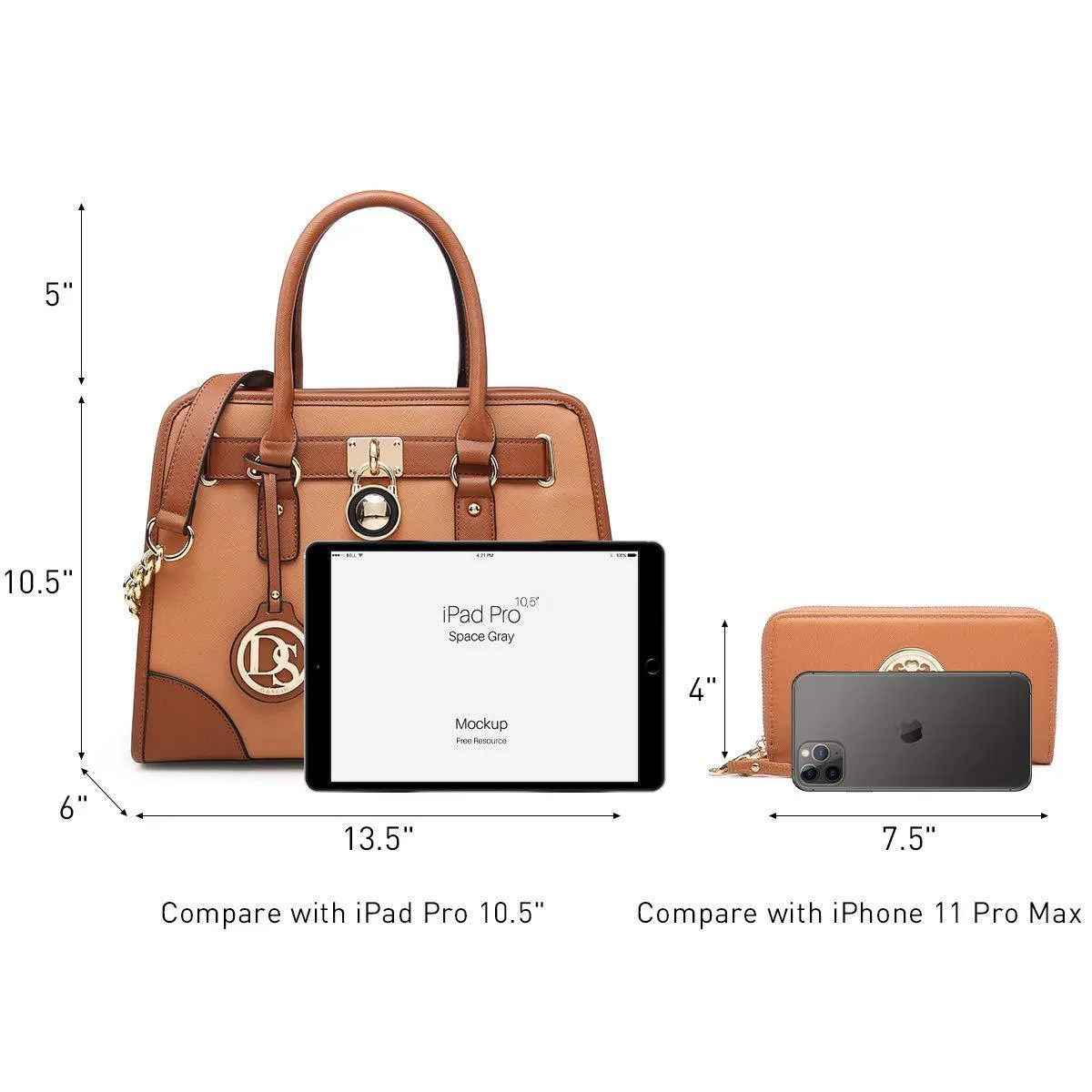 Two-Tone Handbag with Matching Wallet