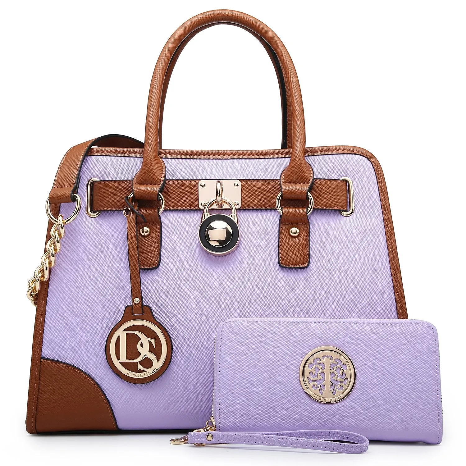 Two-Tone Handbag with Matching Wallet