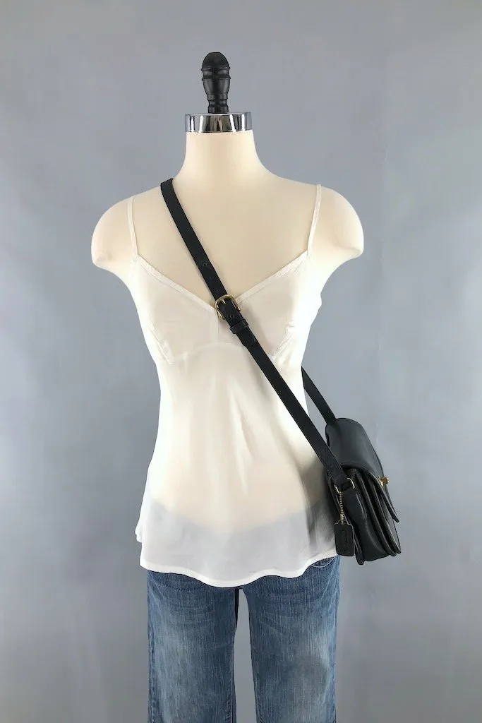 Vintage Coach Black Leather Crossbody Bag