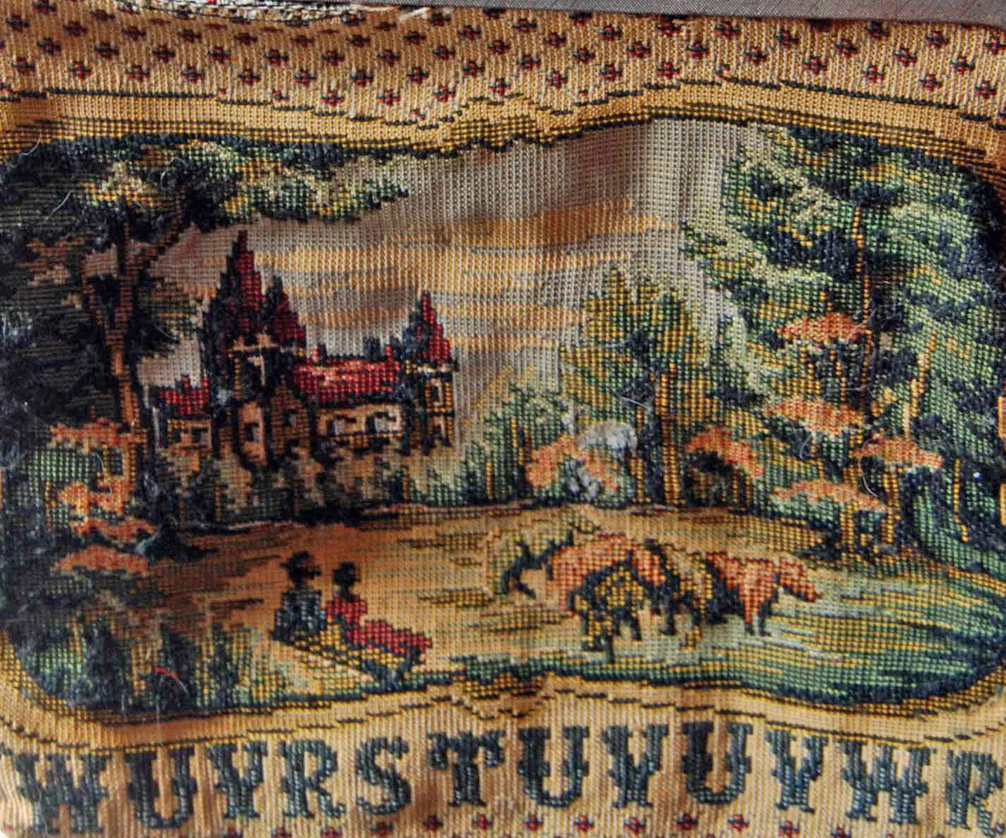 Vintage Pastoral Scene Tapestry Purse