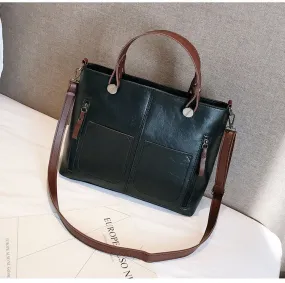 Vintage PU Shoulder Bag Female Causal Totes