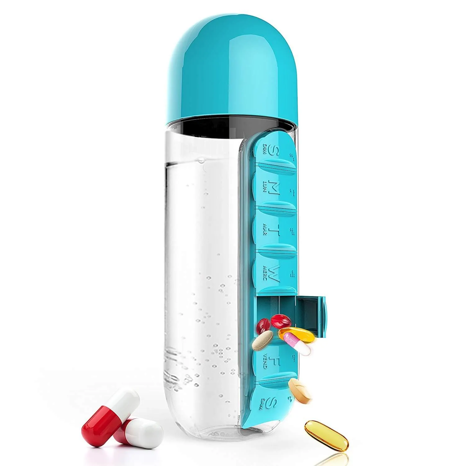 Water Bottle Daily Pill Organizer