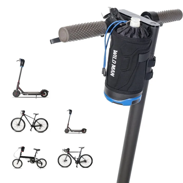 WILD MAN R1 1L Mountain Bike Water Bottle Bag Scooter Handlebar Tool Kit, Color: Dark Blue