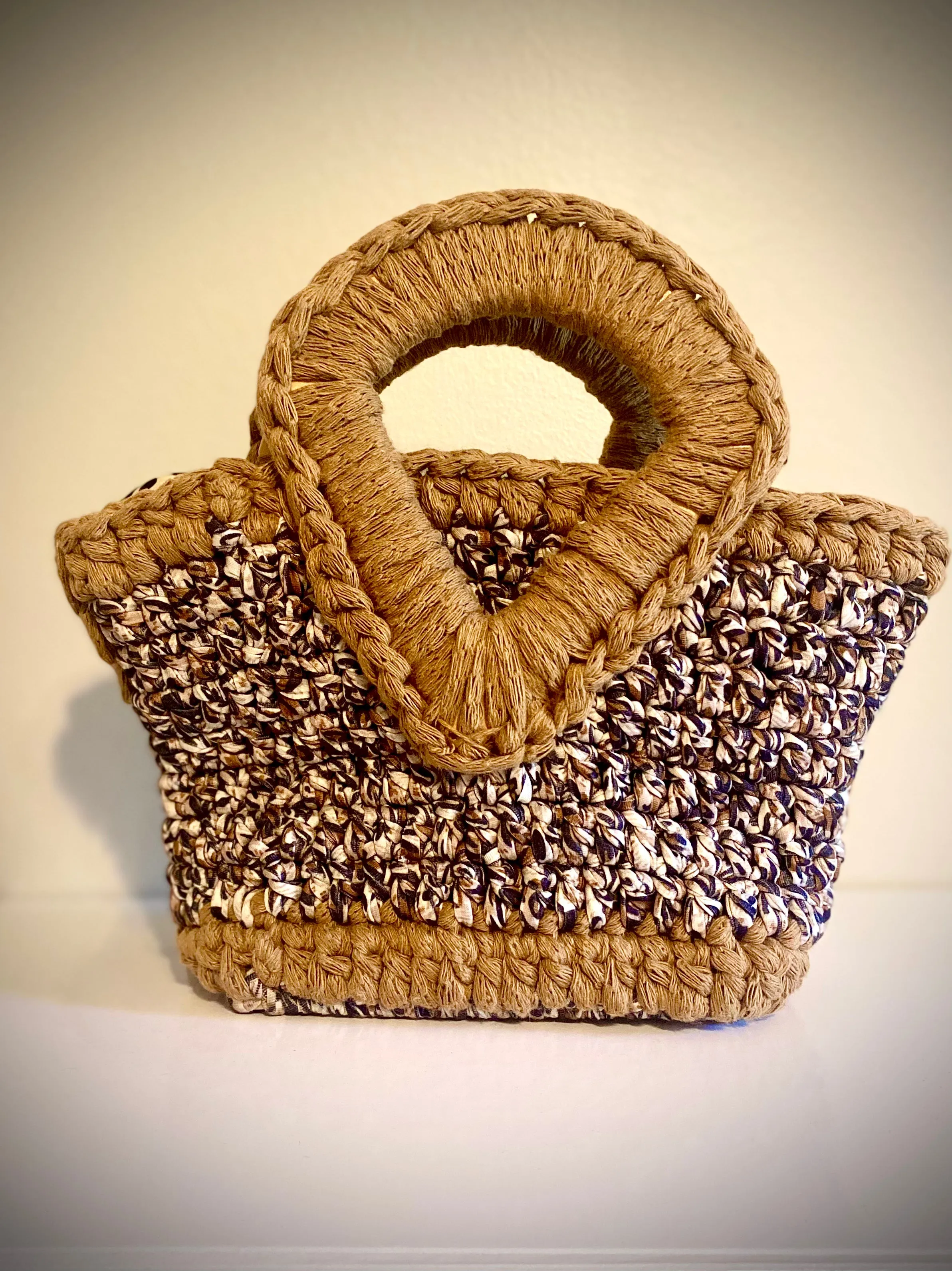 Wild side Mini tote bag, Brown, Kreations by V Luxury Handbag