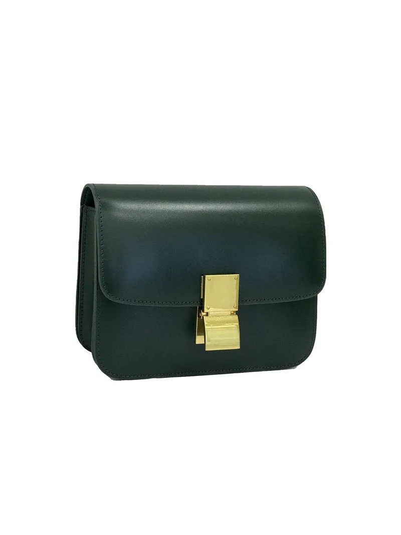 Womens Calfskin Leather Box Bag