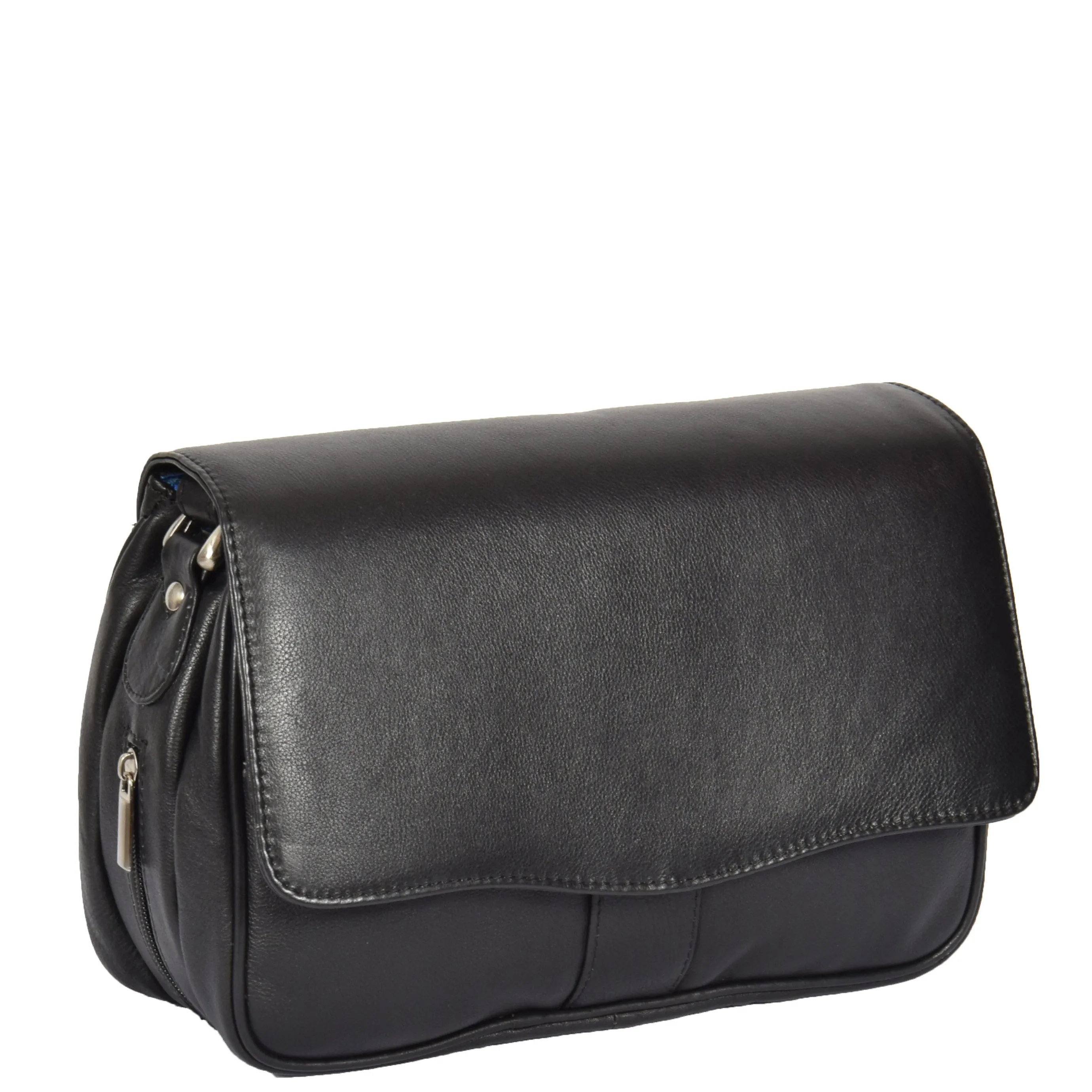 Womens Leather Classic Organiser Bag Matilda Black