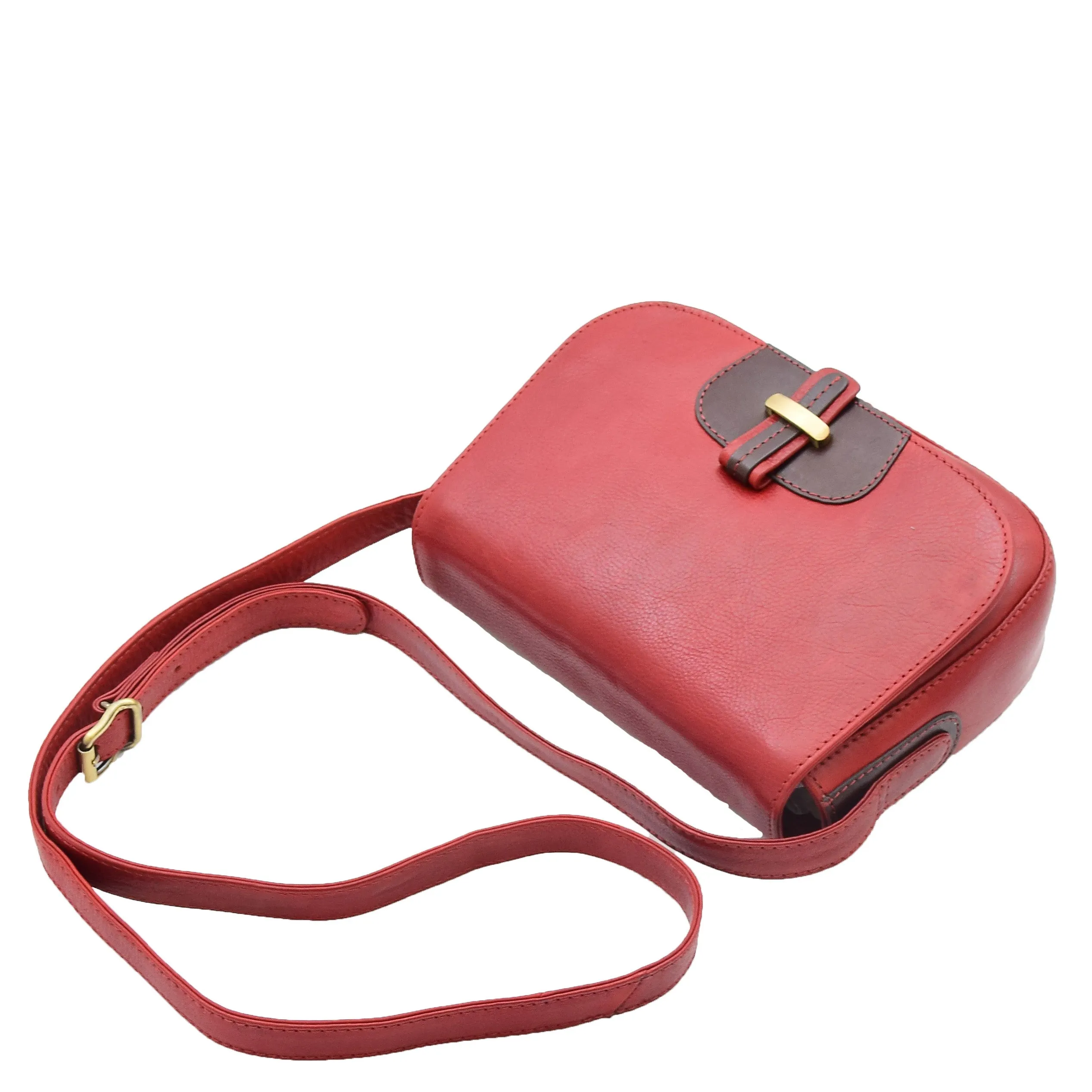 Womens Real Leather Cross Body Shoulder Bag Saint Lucia Bordeaux