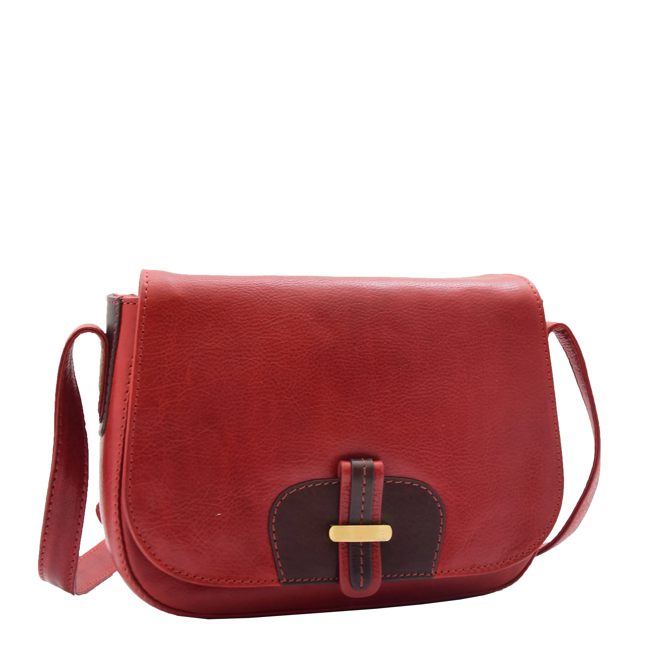 Womens Real Leather Cross Body Shoulder Bag Saint Lucia Bordeaux