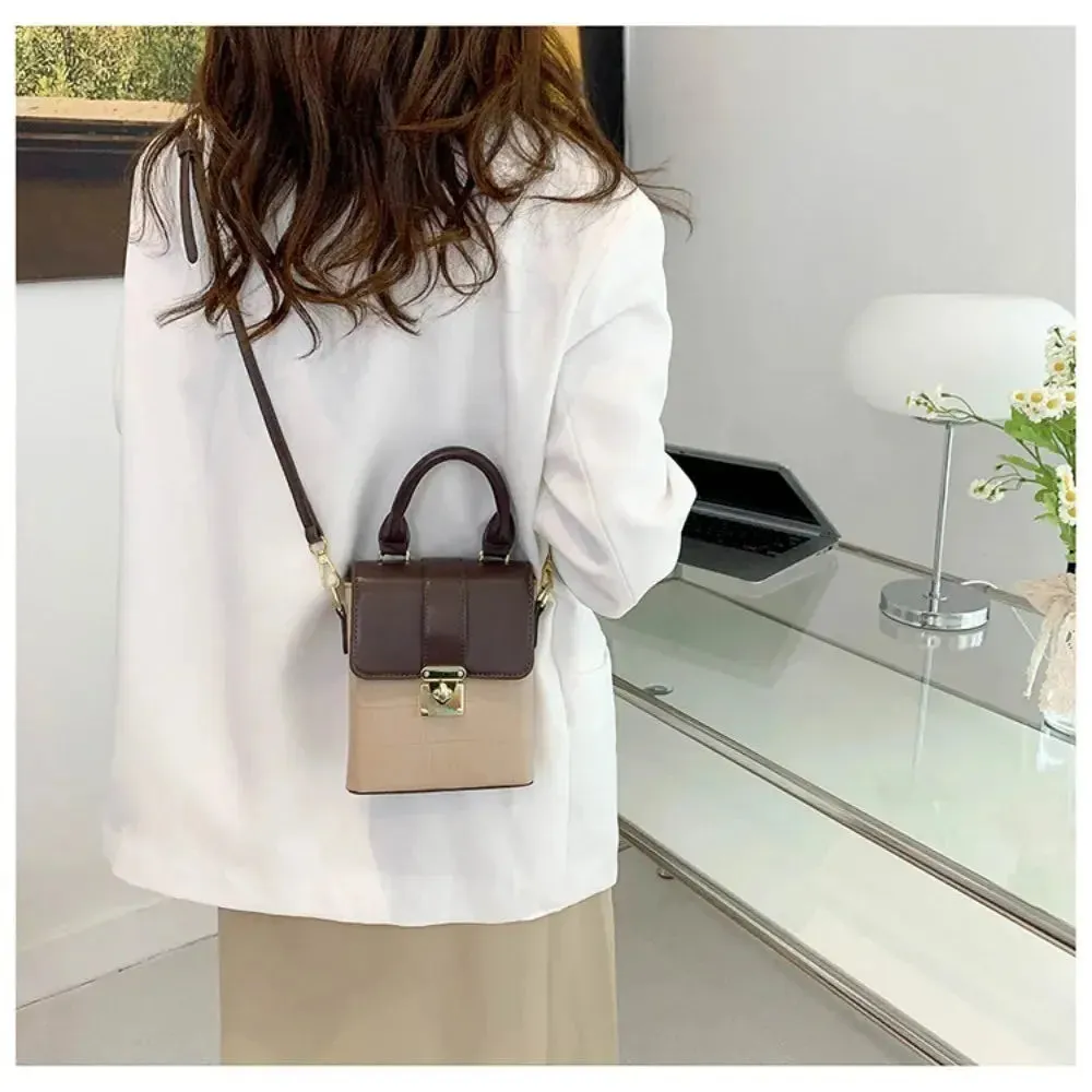 women's small handbag PU Shoulder Bag New Large Capacity Mixture Colour Small Handbag Stone Pattern Underarm Bag for Women