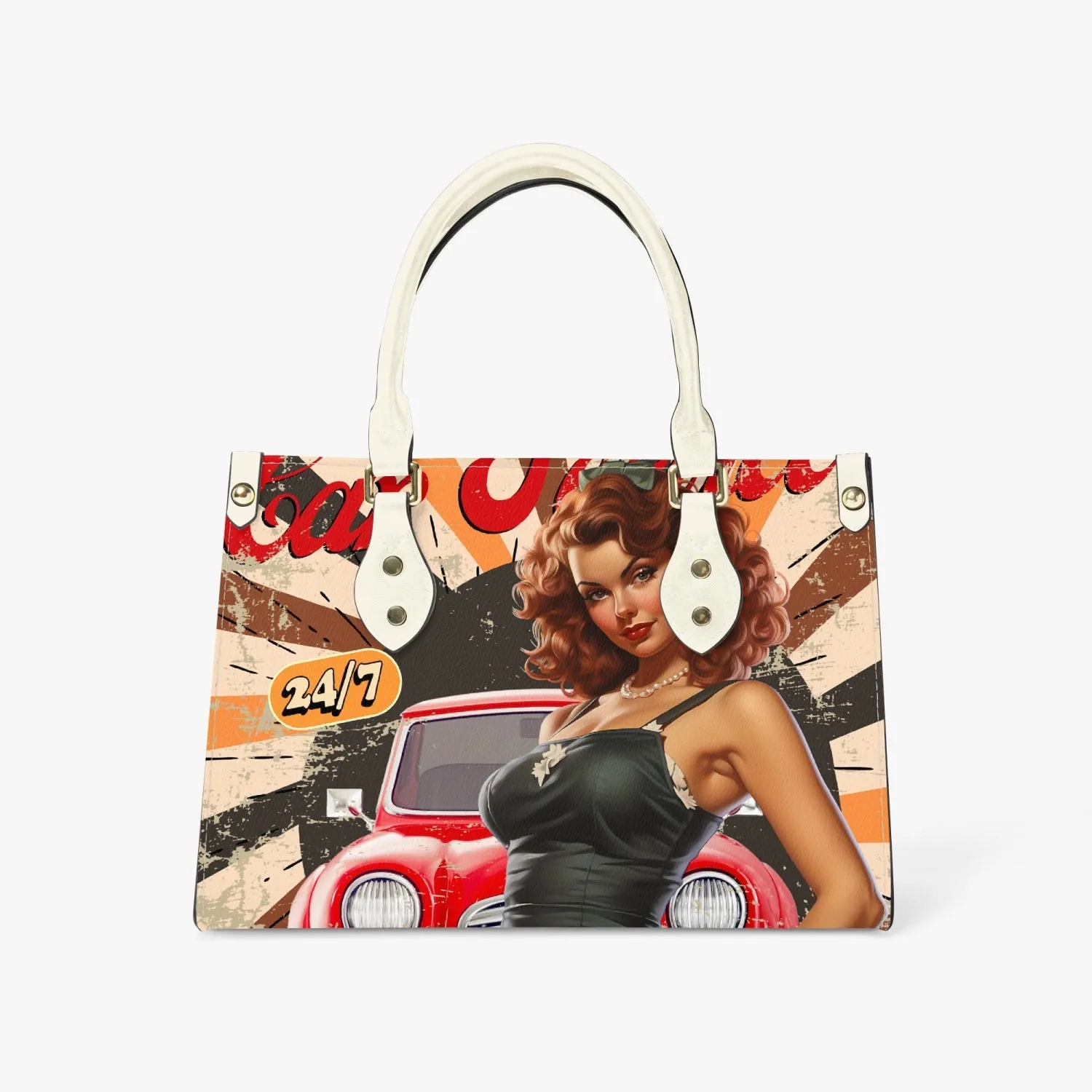 Women's Tote Bag - Long Strap - Retro - Car Service