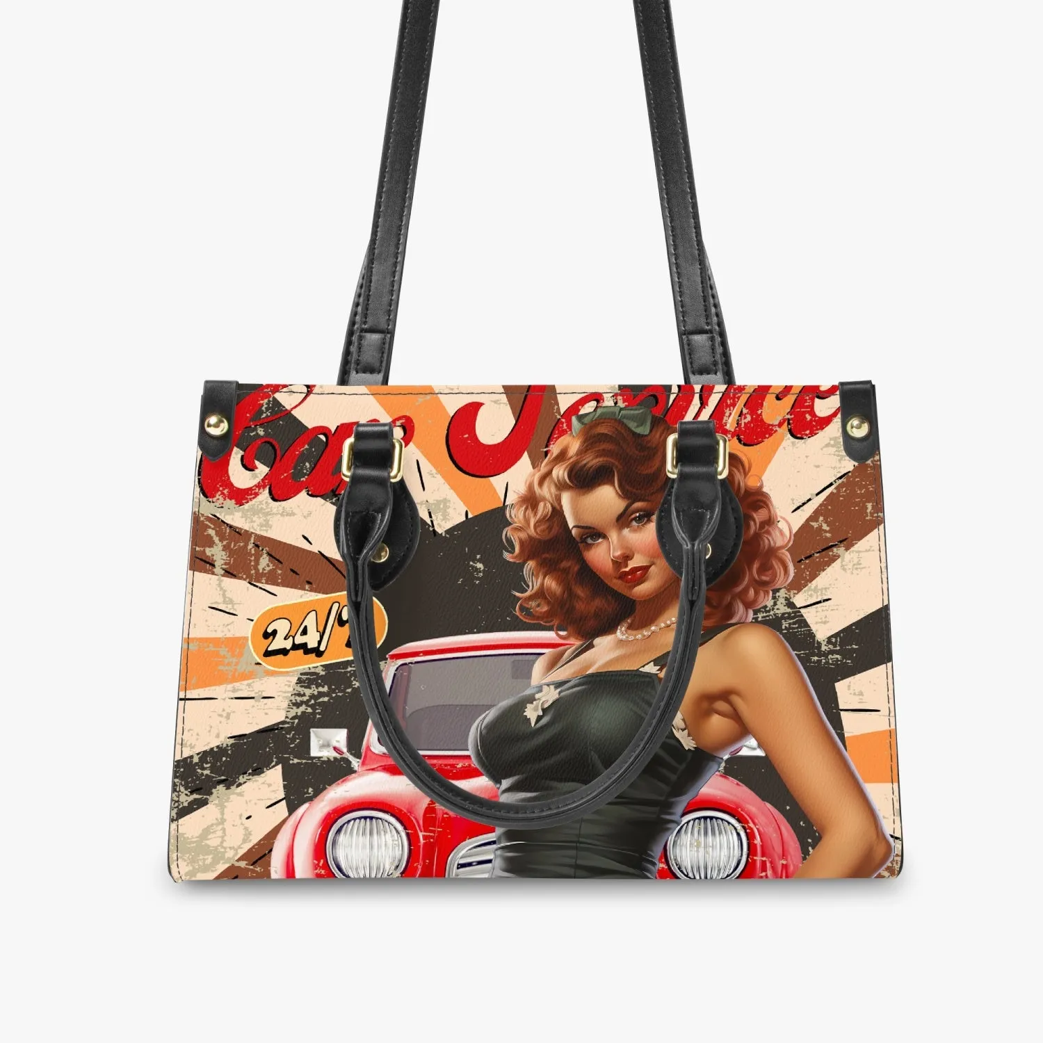 Women's Tote Bag - Long Strap - Retro - Car Service