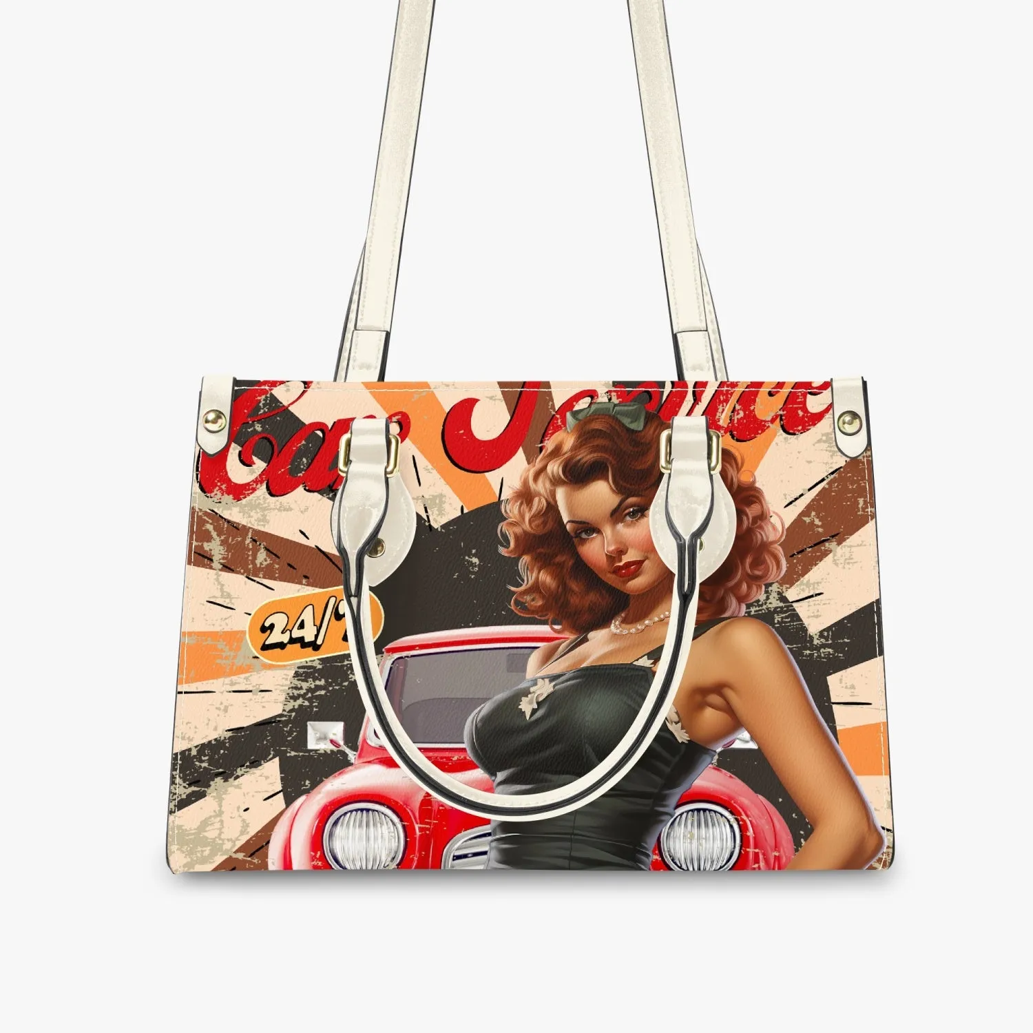 Women's Tote Bag - Long Strap - Retro - Car Service